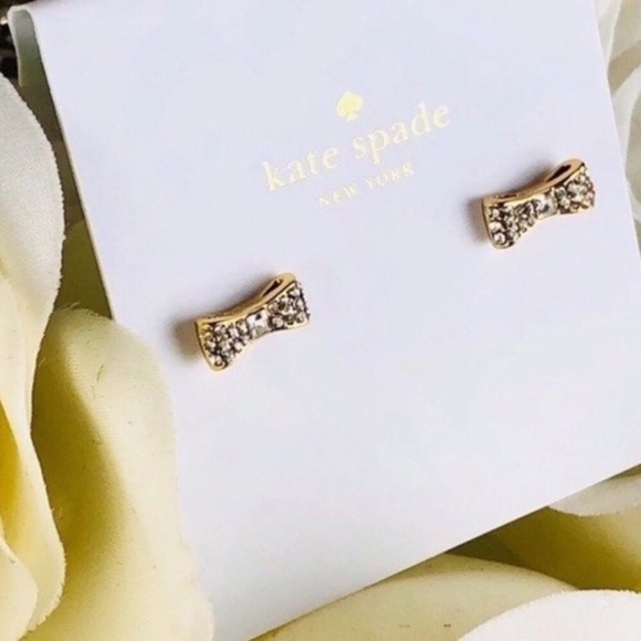 β οΈKate Spade Pave Bow Stud Earrings Yellow Gold